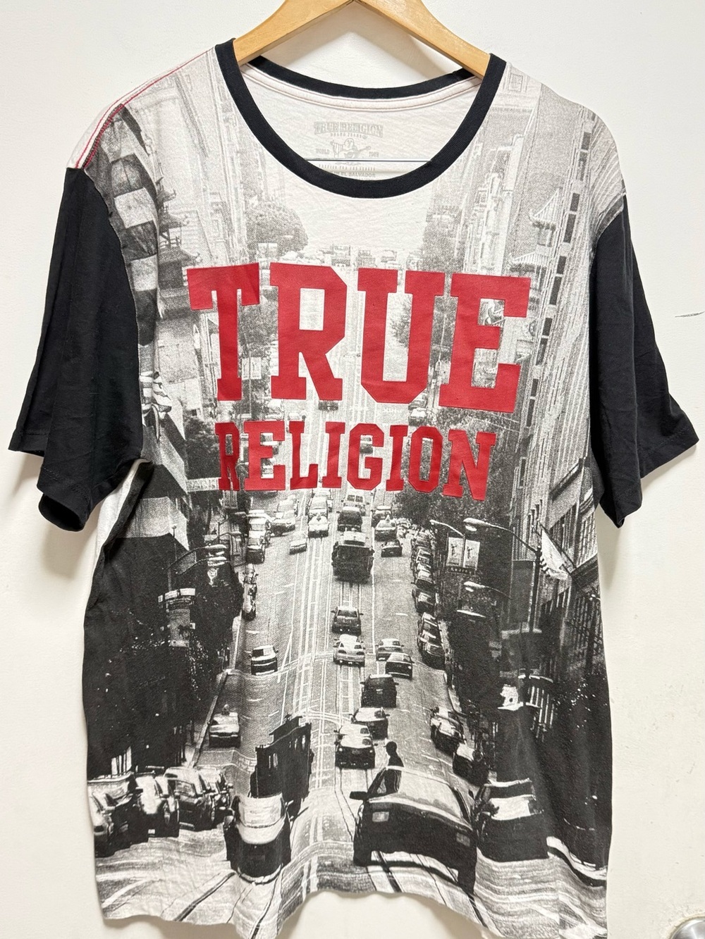 True Religion Black, White & Red Graphic Short-Sleeve Tee